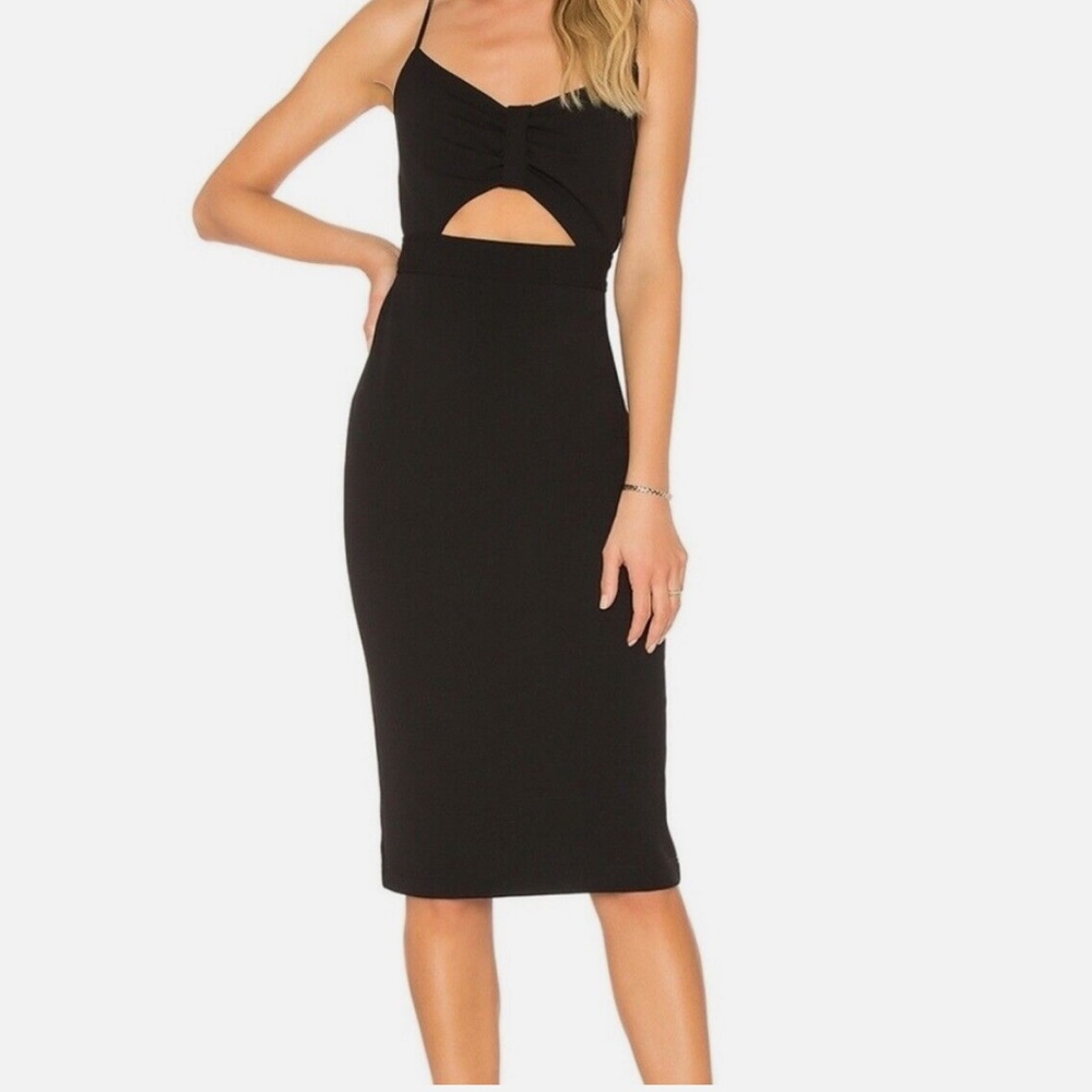 NEW WITH TAGS: 1. State Jungle Boogie Dress Rich Black Bow Cutout Dress. Size 6